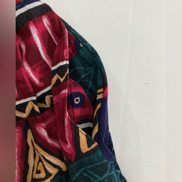 Vintage Michael Taylor Skirt Women's 2X Floral Geometric Midi Crepe Retro - Picture 7 of 10